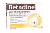 Betadine Sore Throat Lozenges Soothing Honey & Lemon 16pk